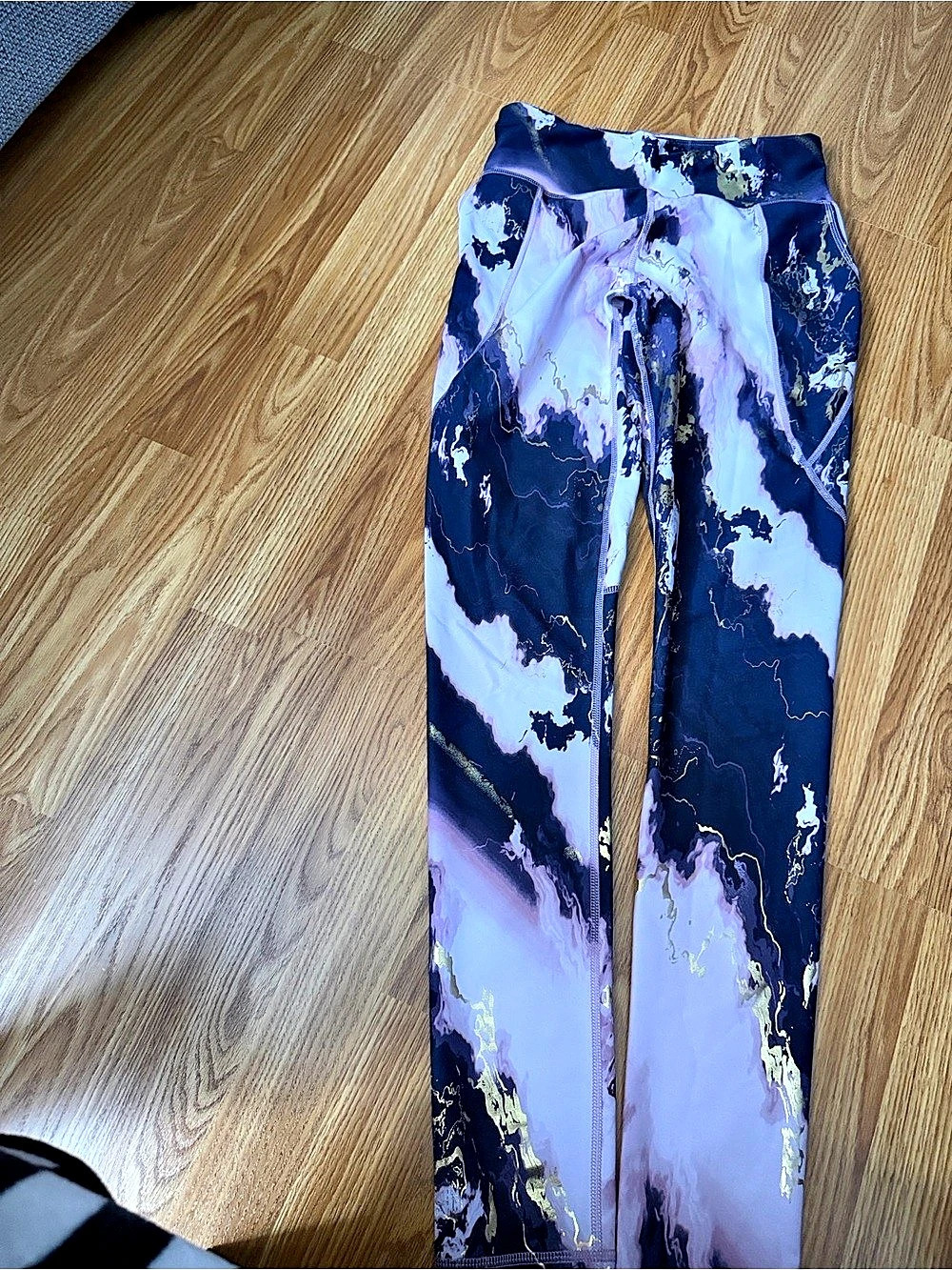 Navy Active Power of Leggings Abstract Printed Leggings